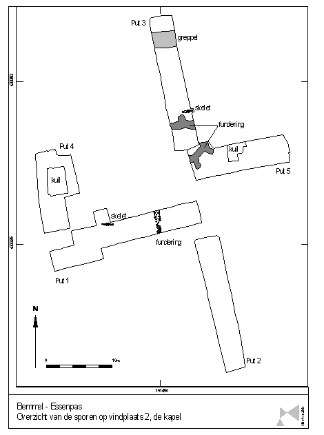 sporen bij vindplaats 2 bij de kapel